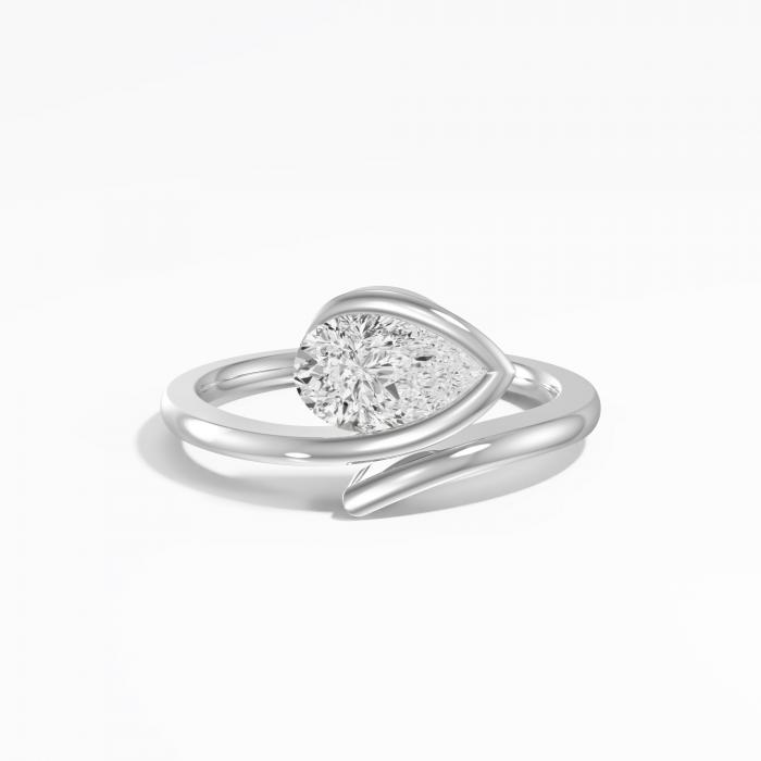 Eternal Loop Pear Solitaire Ring