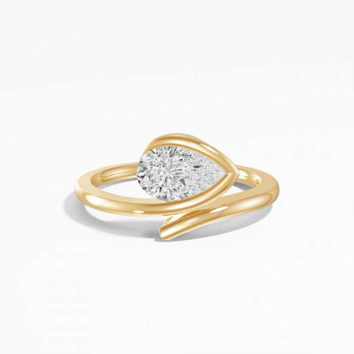 Eternal Loop Pear Solitaire Ring