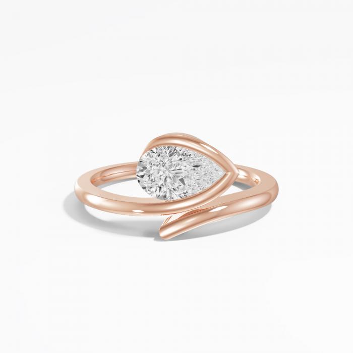 Eternal Loop Pear Solitaire Ring